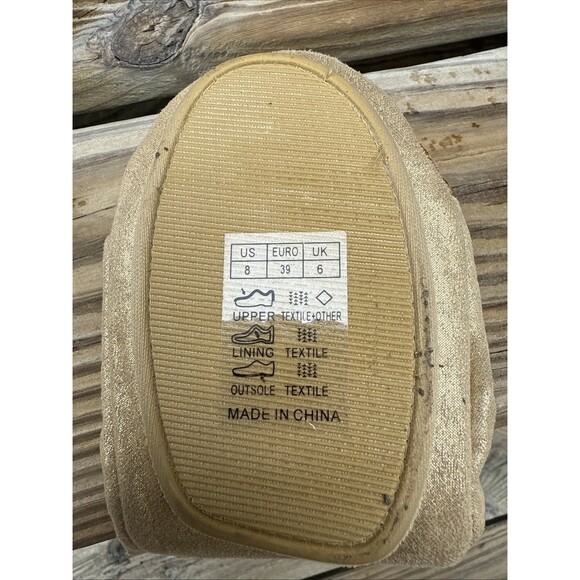 Capelli New York Ballet Slippers Size 8 Gold Glitter Elastic Top Nonslip W/ Bag - Picture 3 of 8